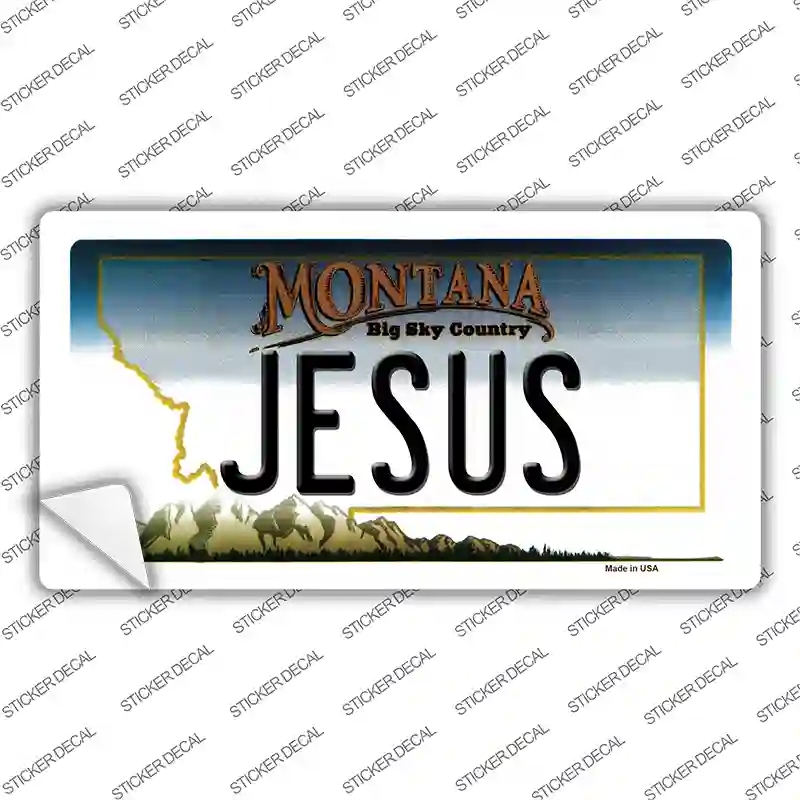 LP-11109s-XL Jesus Montana State Novelty Sticker Decal, Extra Large
