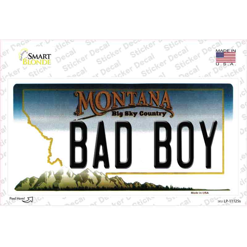 LP-11125s-M Bad Boy Montana State Novelty Sticker Decal, Medium