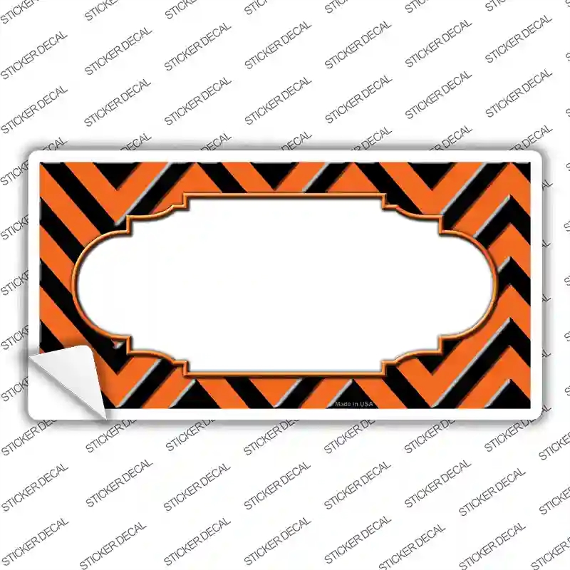 LP-5067s-XL Orange Black Chevron Scallop Novelty Sticker Decal, Extra Large