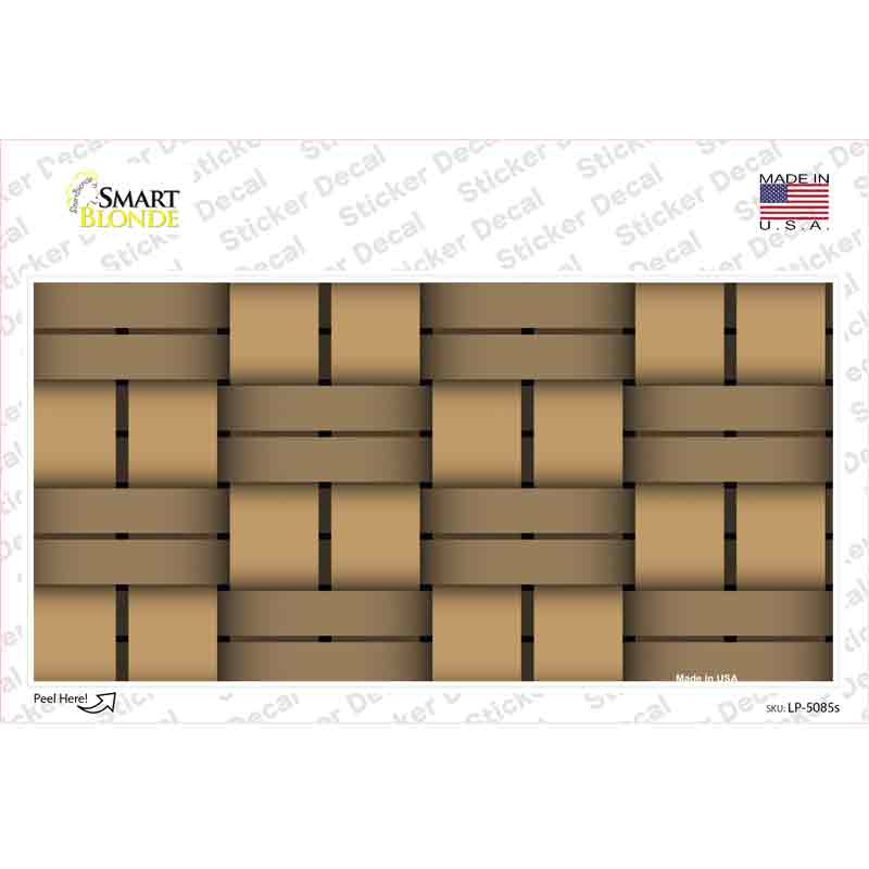 LP-5085s-M Weave Tan Novelty Sticker Decal, Medium