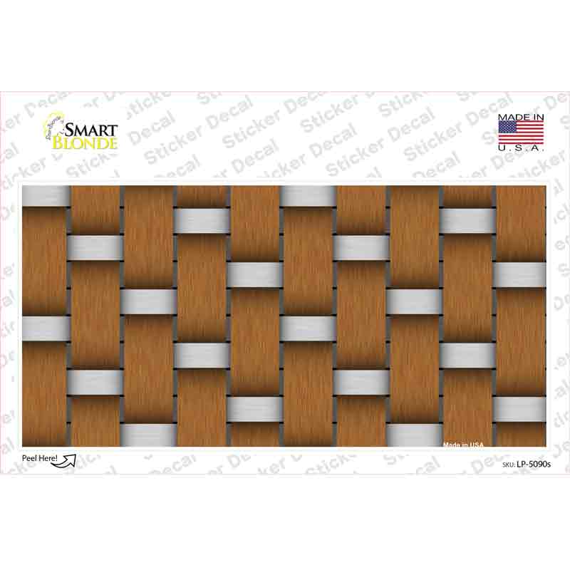 LP-5090s-M Weave Brown & Gray Novelty Sticker Decal, Medium