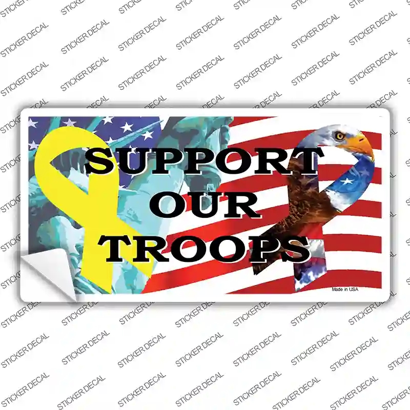 LP-554s-S Support Our Troops Ribbon Novelty Sticker Decal, Small