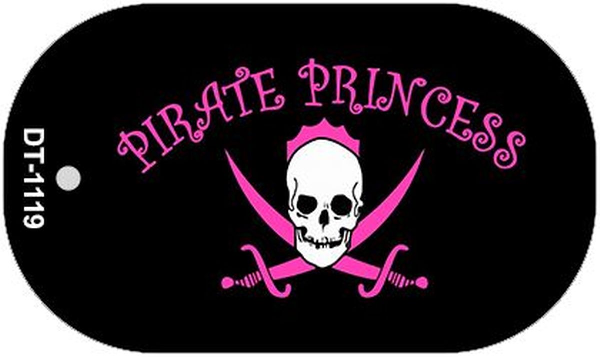 Picture of Smart Blonde DT-1119 1.5 x 2 in. Pirate Princess Novelty Metal Dog Tag Necklace