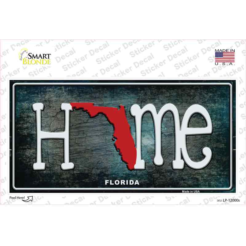 LP-12000s-M Florida Home State Outline Novelty Sticker Decal, Medium