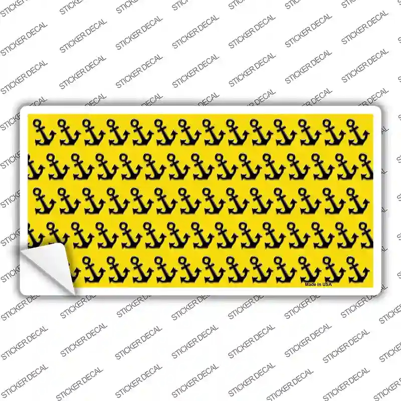 LP-5287s-L Yellow Black Anchor Novelty Sticker Decal, Large