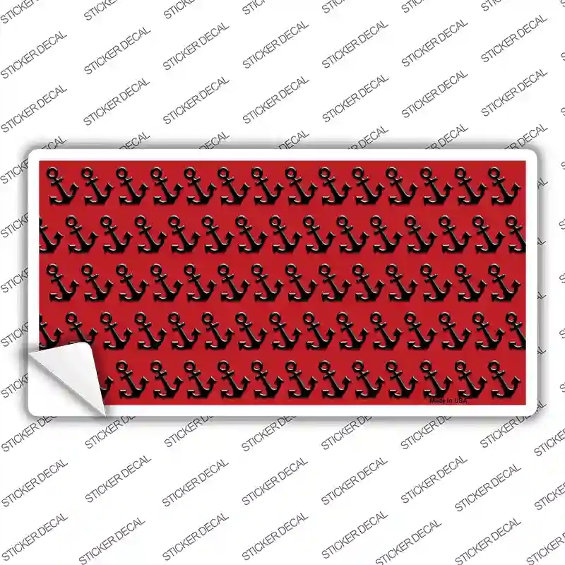 LP-5289s-XL Red Black Anchor Novelty Sticker Decal, Extra Large