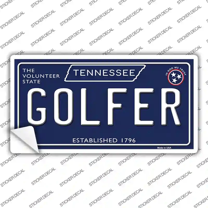 LP-13901s-L Golfer Tennessee Blue Novelty Sticker Decal, Large
