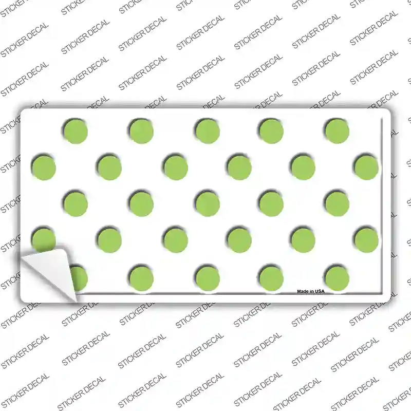 LP-2212s-S Lime Green Polka Dots White Novelty Sticker Decal, Small