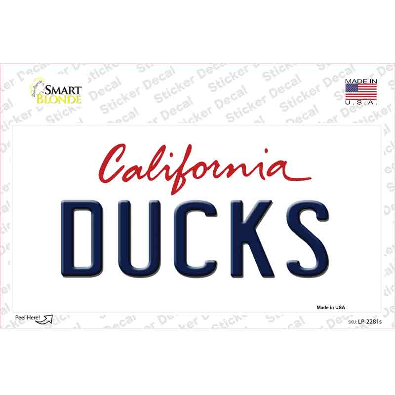 LP-2281s-M Ducks California State Novelty Sticker Decal, Medium