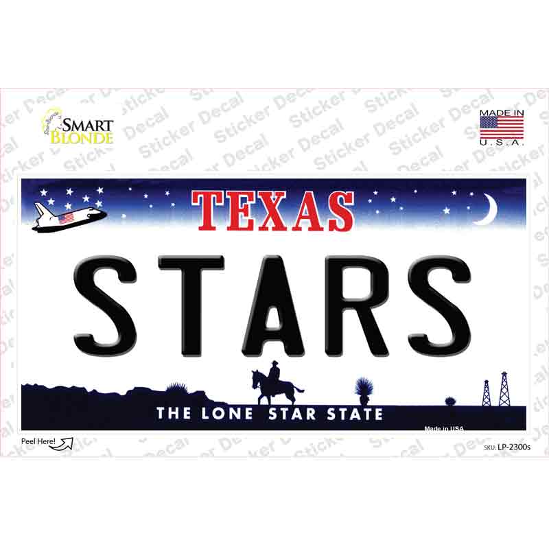 LP-2300s-M Stars Texas State Novelty Sticker Decal, Medium
