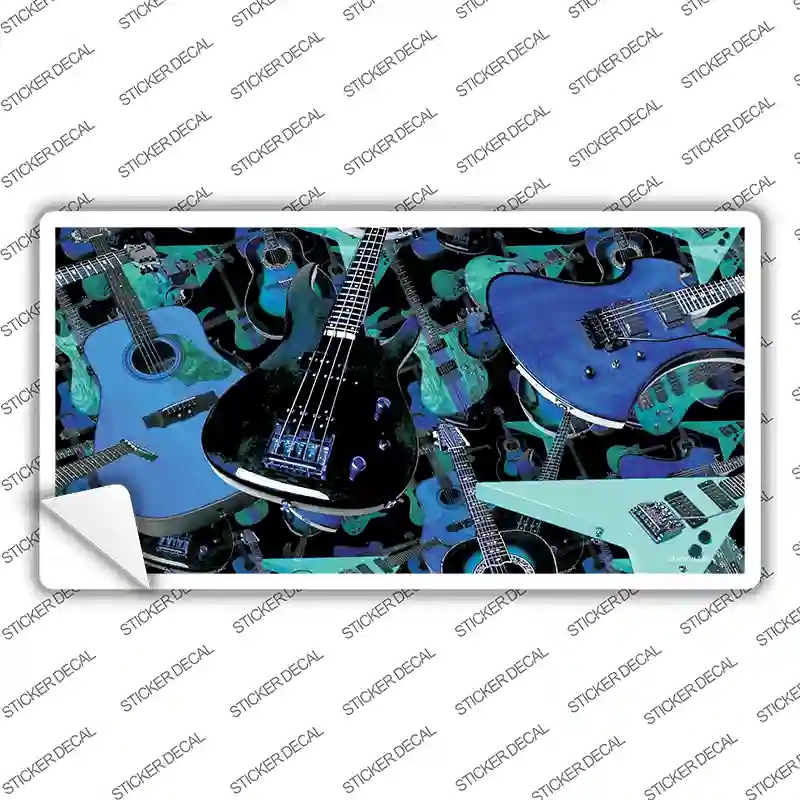 LP-2316s-XL Guitars Blue Novelty Sticker Decal, Extra Large