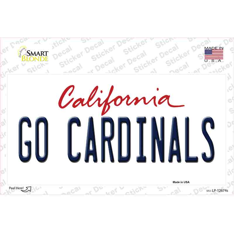 LP-12674s-M Go Cardinals Novelty Sticker Decal, Medium