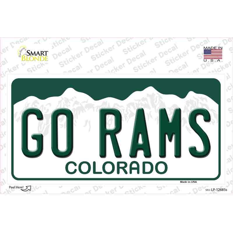 LP-12685s-M Go Rams Colorado Novelty Sticker Decal, Medium