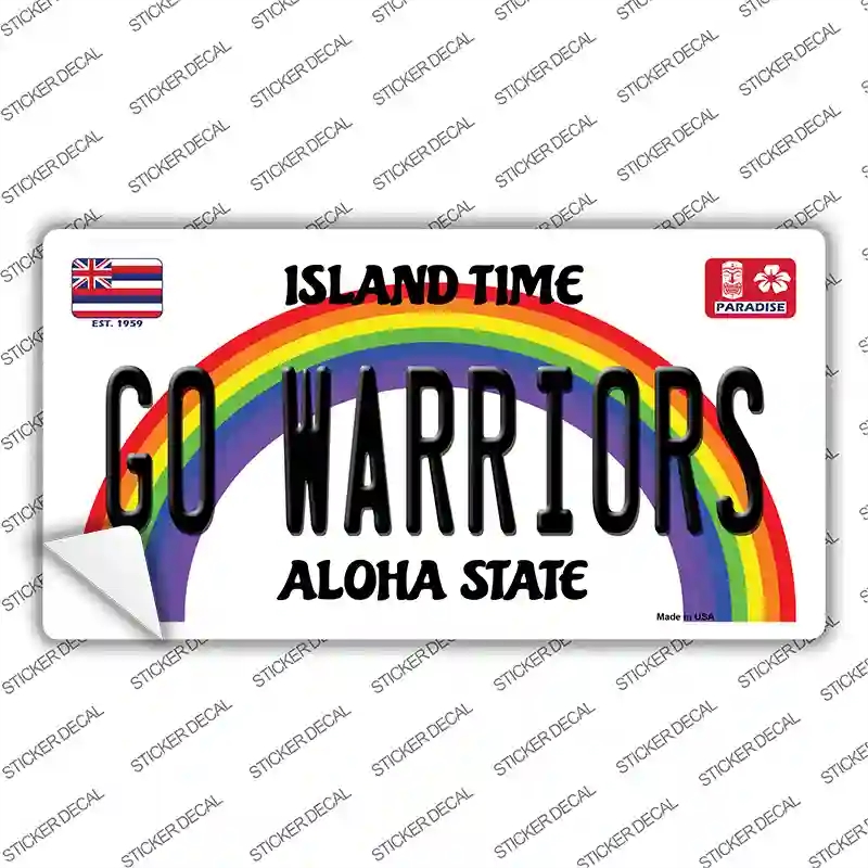 LP-12732s-S Go Warriors Hawaii Novelty Sticker Decal, Small