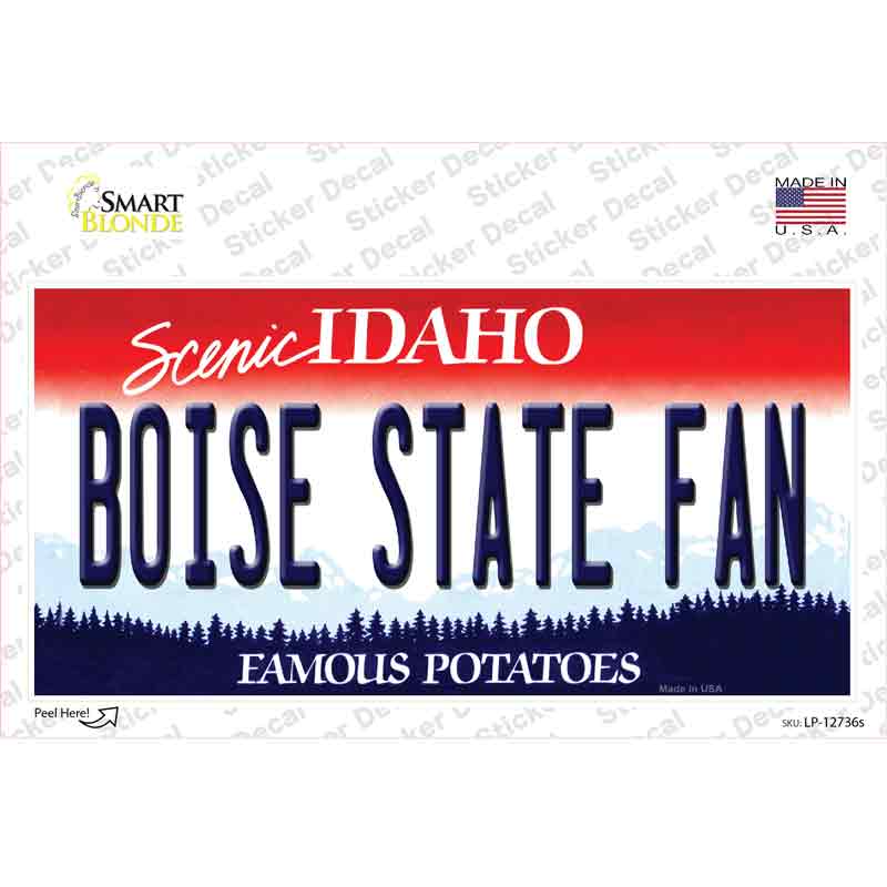 LP-12736s-M Boise State Fan Novelty Sticker Decal, Medium