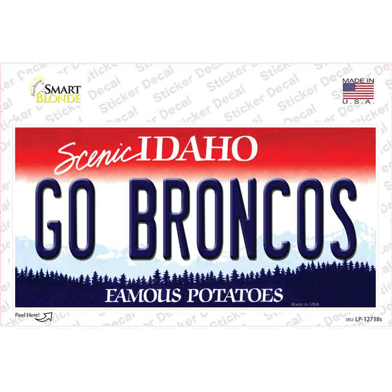 LP-12738s-M Go Broncos Idaho Novelty Sticker Decal, Medium