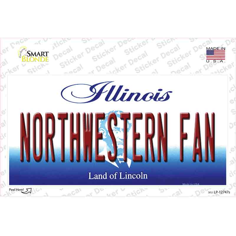 LP-12747s-M Northwestern Fan Novelty Sticker Decal, Medium