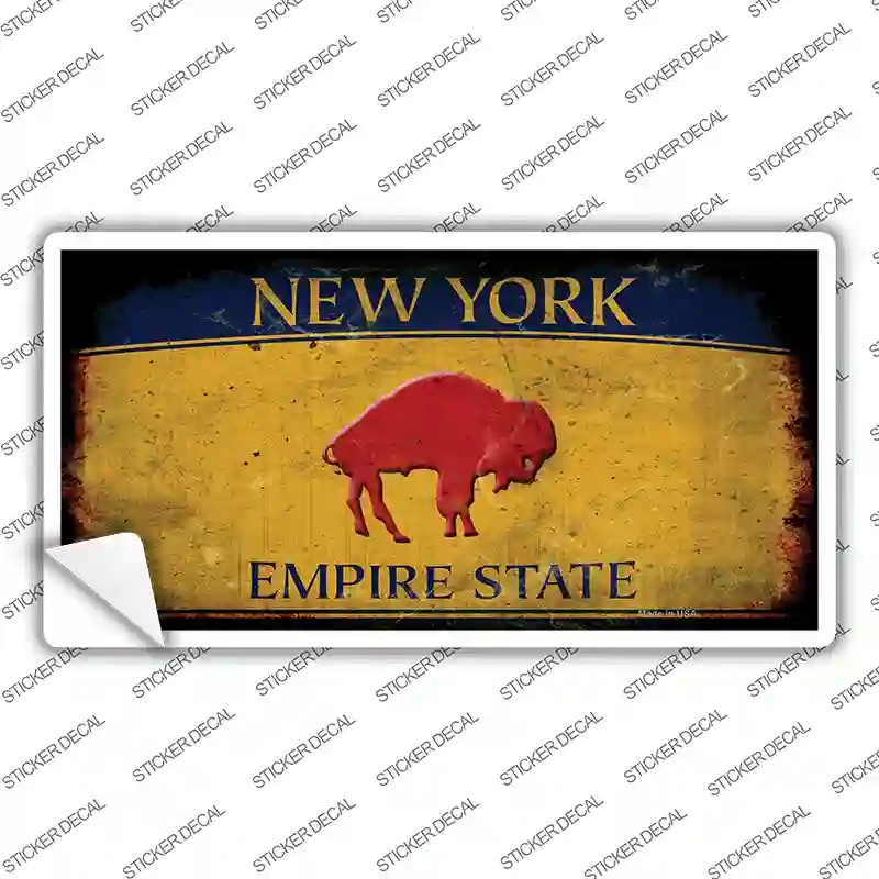 LP-13849s-XL Red Buffalo NY Yellow Rusty Novelty Sticker Decal, Extra Large