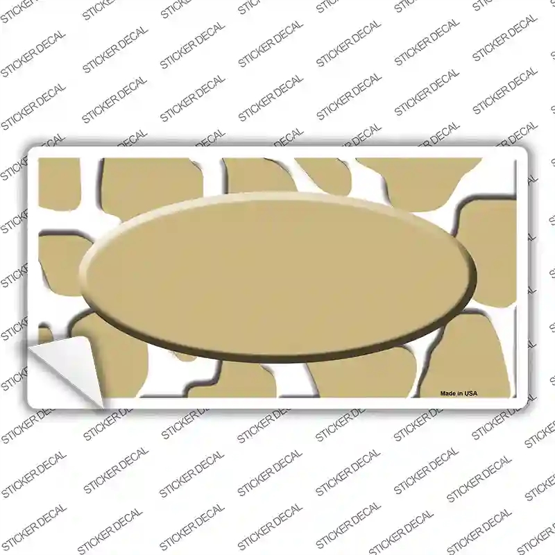 LP-2958s-XL Gold White Giraffe Center Oval Novelty Sticker Decal, Extra Large