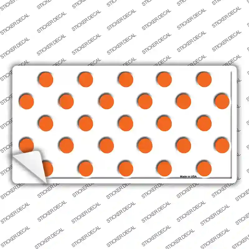 LP-2978s-L Orange White Polka Dot Novelty Sticker Decal, Large