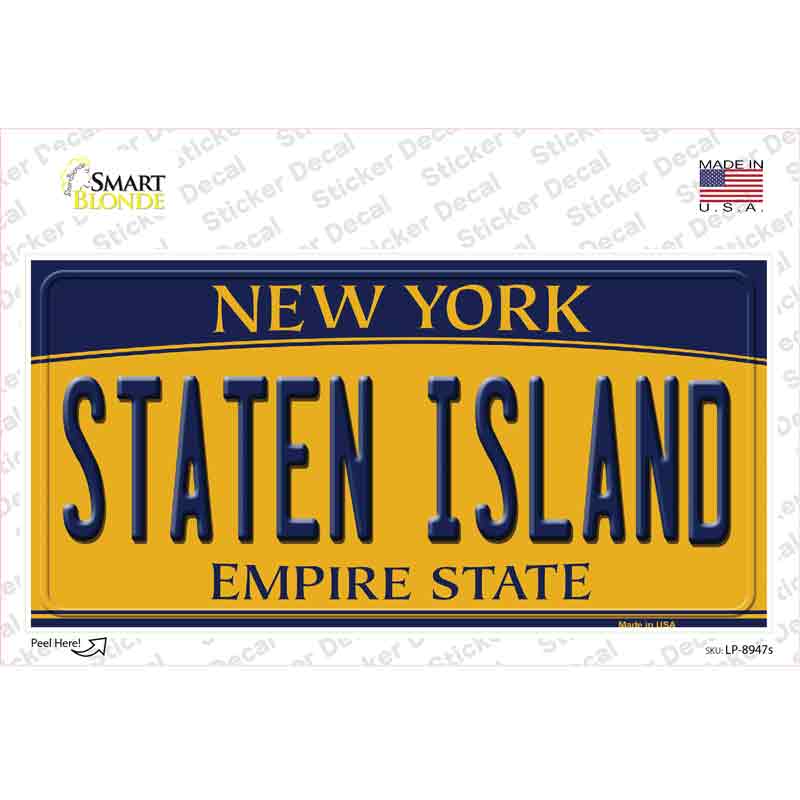 LP-8947s-M Staten Island   York Novelty Sticker Decal, Medium