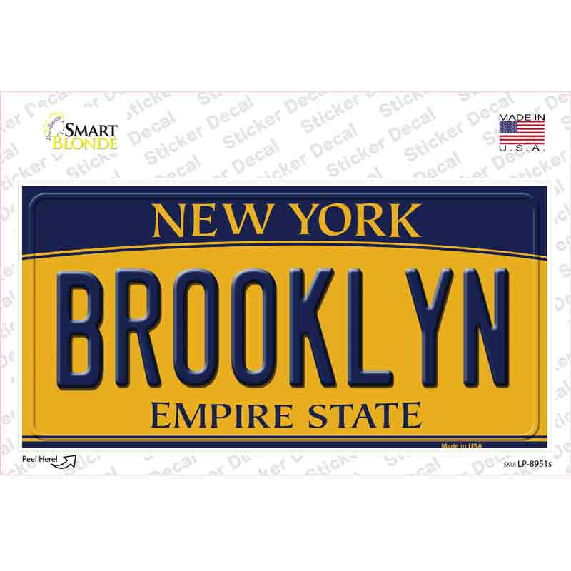 LP-8951s-M Brooklyn   York Novelty Sticker Decal, Medium