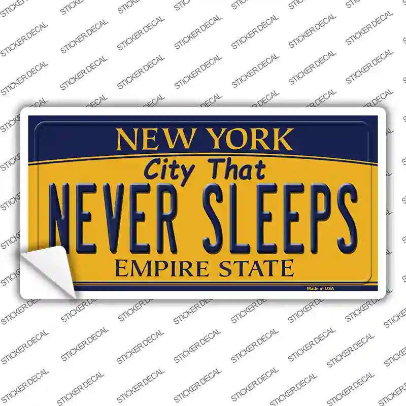 LP-8977s-S Never Sleeps   York Novelty Sticker Decal, Small