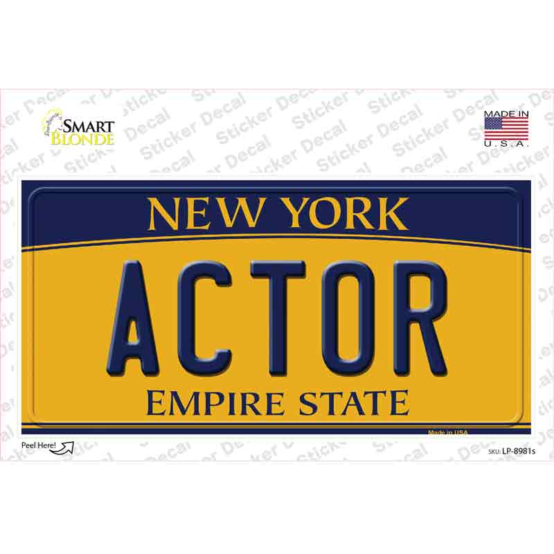 LP-8981s-M Actor   York Novelty Sticker Decal, Medium