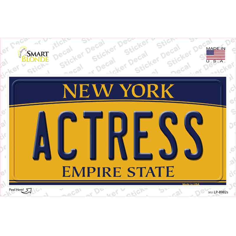 LP-8982s-M Actress   York Novelty Sticker Decal, Medium