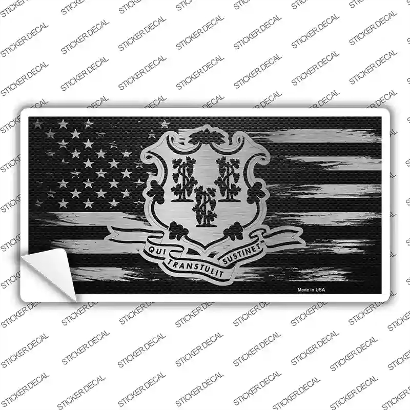 LPC-1099s-L Connecticut Carbon Fiber Novelty Sticker Decal, Large