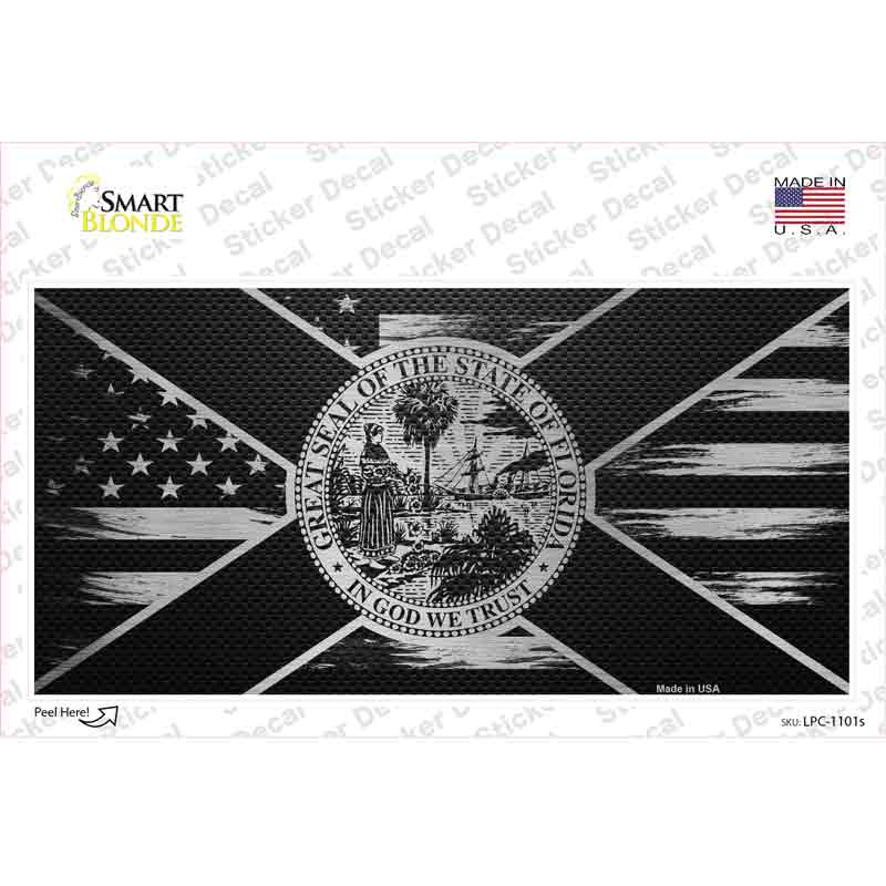 LPC-1101s-M Florida Carbon Fiber Novelty Sticker Decal, Medium