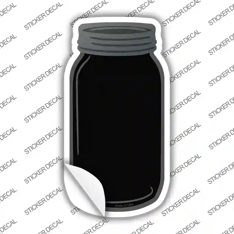 MJ-002s-L Black Novelty Mason Jar Sticker Decal, Large