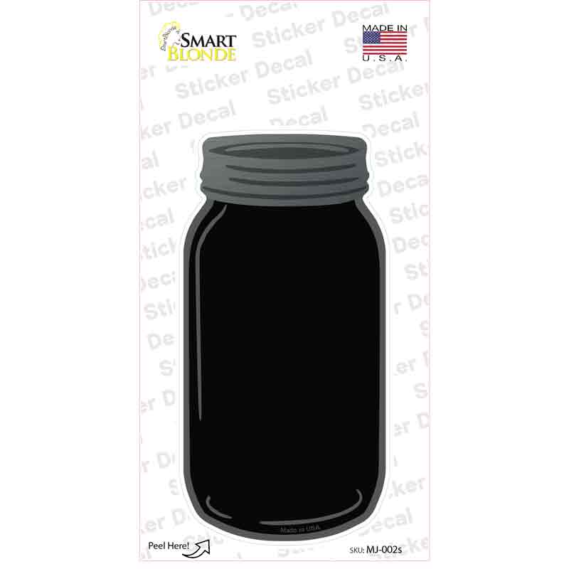 MJ-002s-M Black Novelty Mason Jar Sticker Decal, Medium