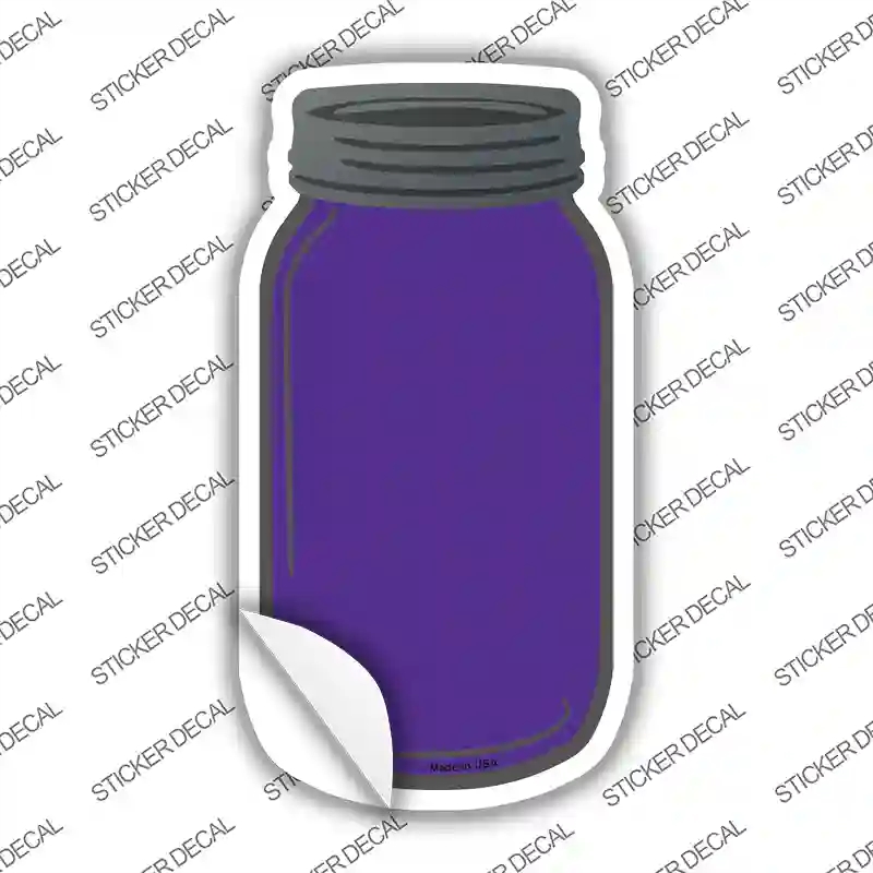 MJ-010s-S Purple Novelty Mason Jar Sticker Decal, Small
