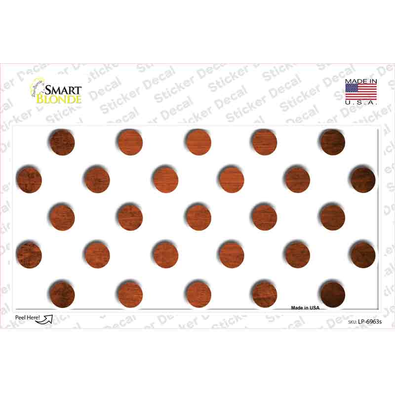 LP-6963s-M Orange White Dots Oil Rubbed Novelty Sticker Decal, Medium