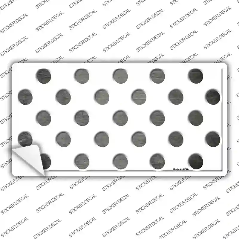 LP-6965s-L Gray White Dots Oil Rubbed Novelty Sticker Decal, Large