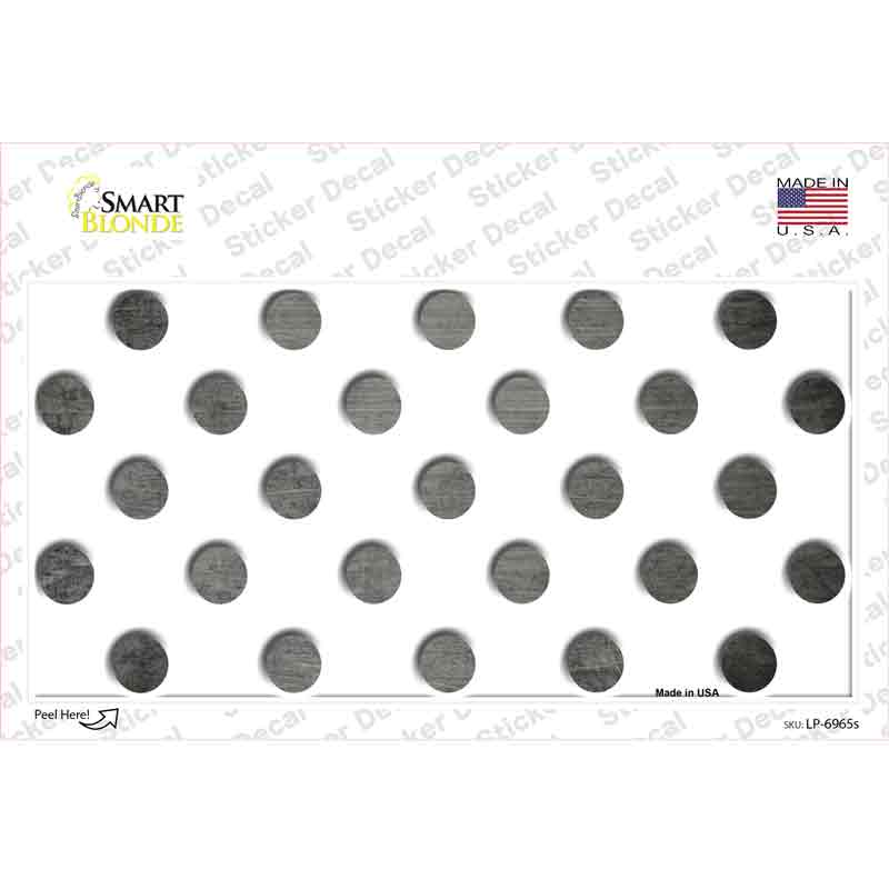 LP-6965s-M Gray White Dots Oil Rubbed Novelty Sticker Decal, Medium