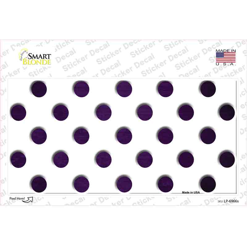 LP-6966s-M Purple White Dots Oil Rubbed Novelty Sticker Decal, Medium