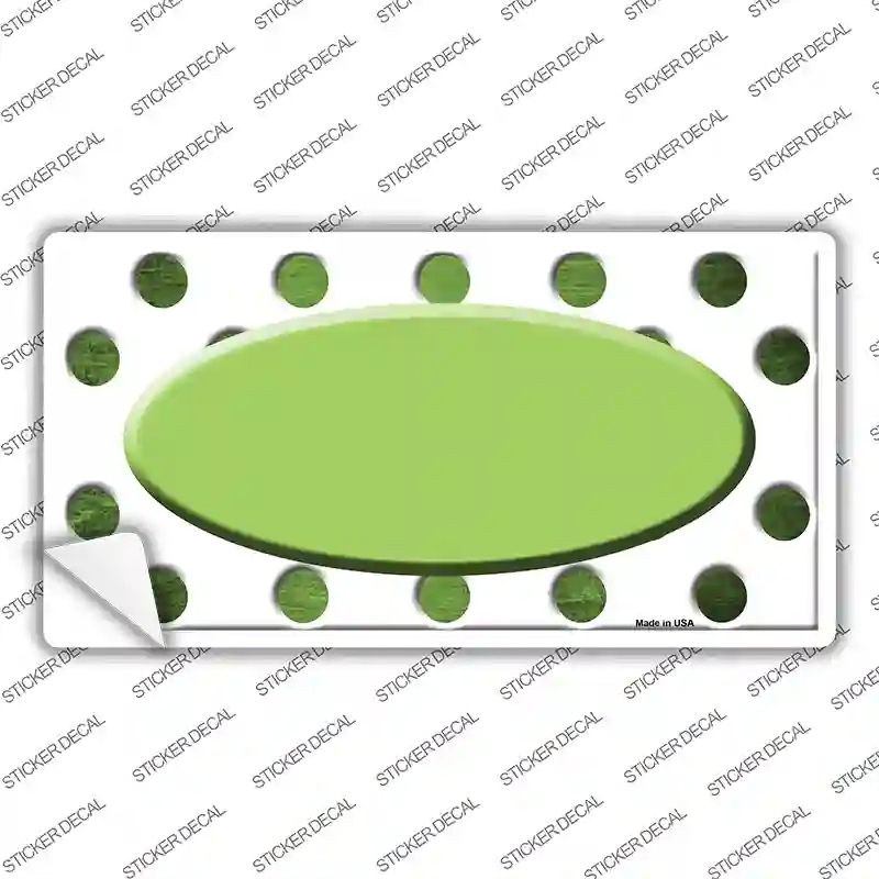 LP-7004s-L Lime Green White Dots Oval Oil Rubbed Novelty Sticker Decal, Large