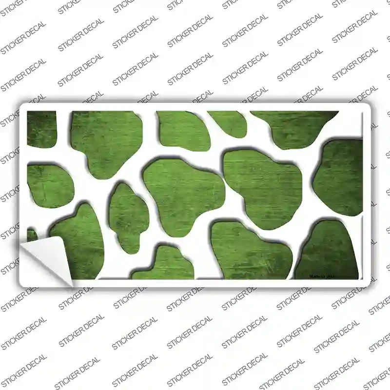 LP-7010s-XL Lime Green White Giraffe Oil Rubbed Novelty Sticker Decal, Extra Large
