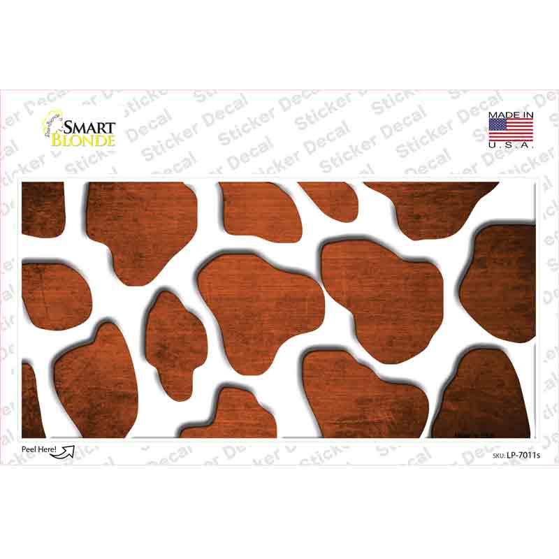 LP-7011s-M Orange White Giraffe Oil Rubbed Novelty Sticker Decal, Medium