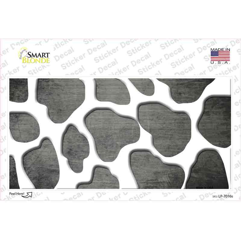 LP-7016s-M Gray White Giraffe Oil Rubbed Novelty Sticker Decal, Medium