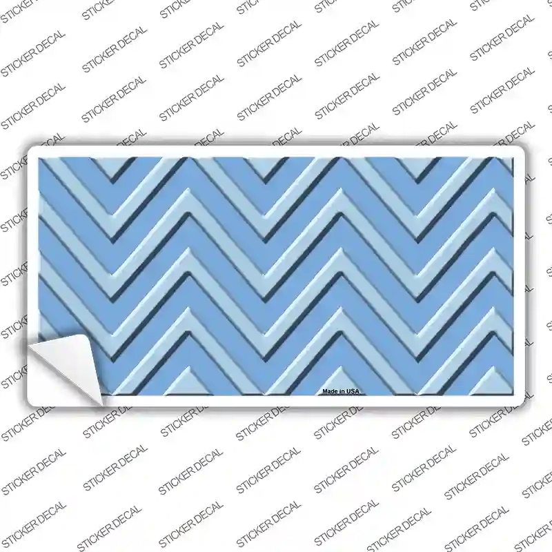 LP-4960s-S Light Blue Chevron Novelty Sticker Decal, Small