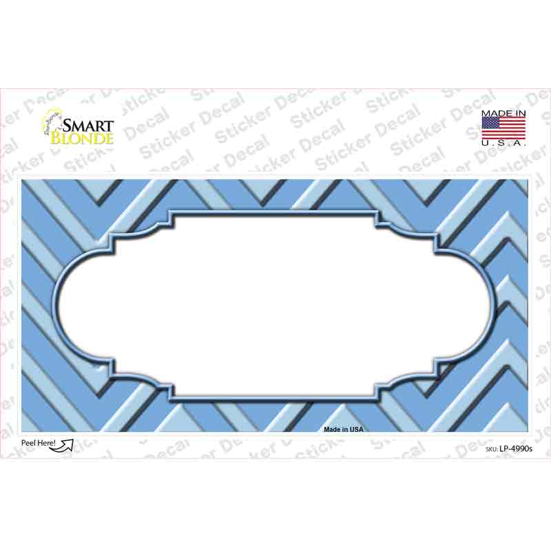 LP-4990s-M Lighter Blue Chevron Novelty Sticker Decal, Medium