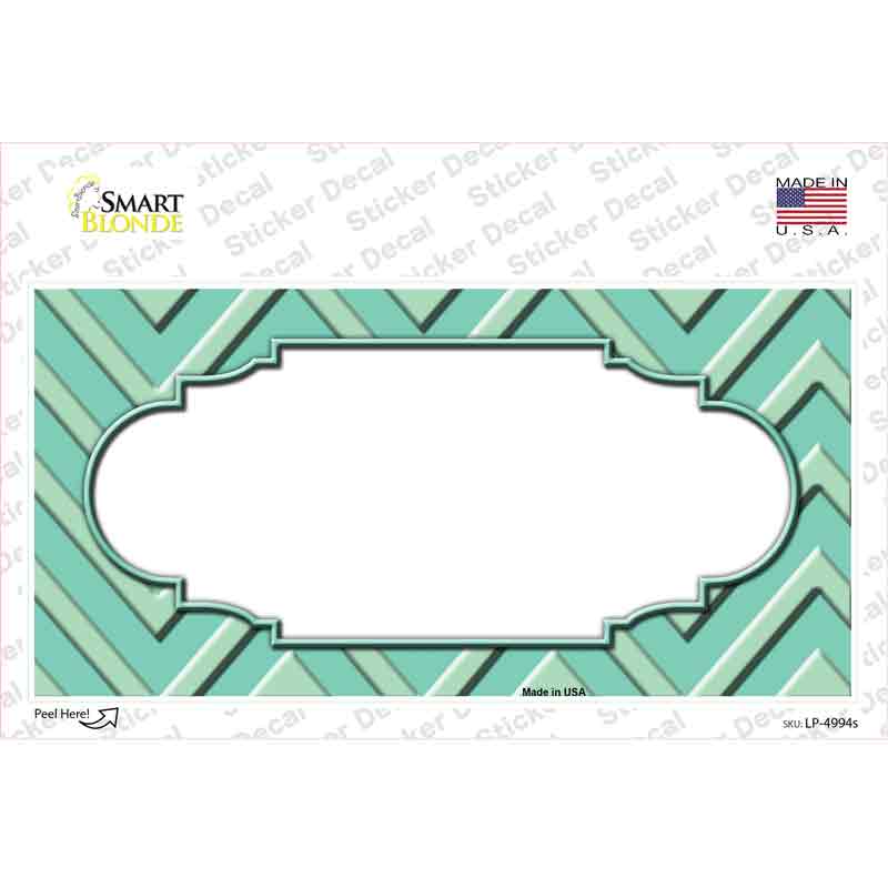 LP-4994s-M Mint Light Mint Scallop Chevron Novelty Sticker Decal, Medium