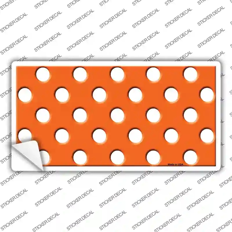 LP-2354s-XL White Polka Dots Orange Novelty Sticker Decal, Extra Large