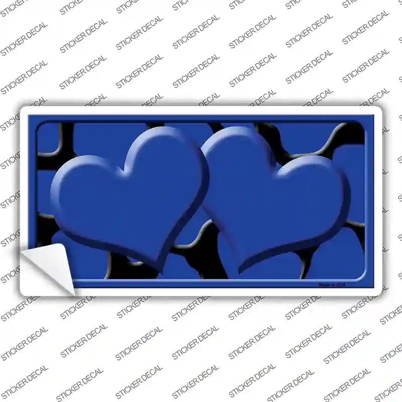 LP-2446s-XL Blue Black Giraffe Centered Hearts Novelty Sticker Decal, Extra Large