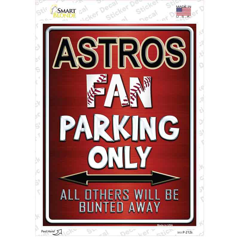 P-212s-M Astros Novelty Rectangle Sticker Decal, Medium