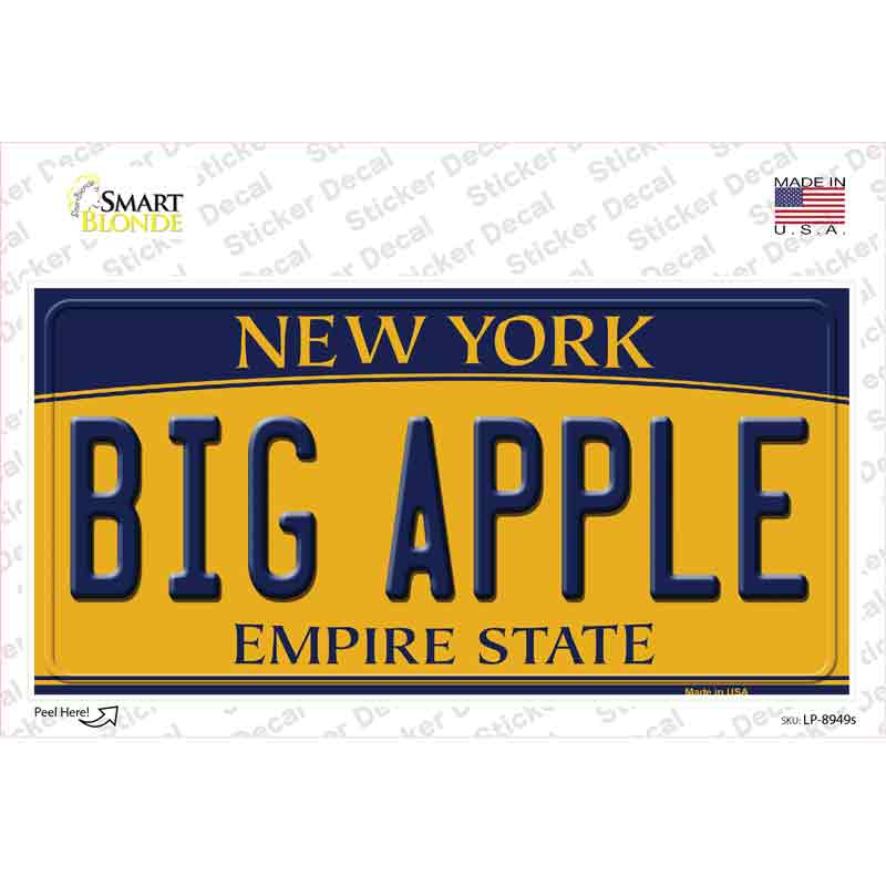 LP-8949s-M Big Apple   York Novelty Sticker Decal, Medium