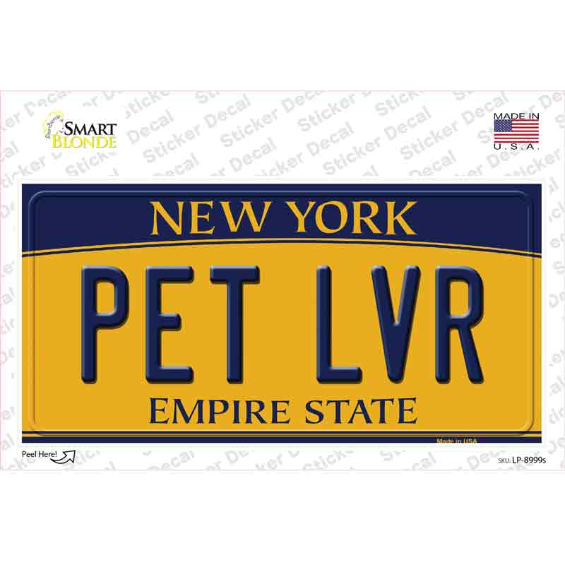 LP-8999s-M Pet Lvr   York Novelty Sticker Decal, Medium